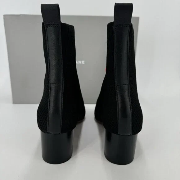 Everlane The Glove Boot in Black size 7.5 Women's Stretch Rib Knit Ankle Bootie - Picture 5 of 7